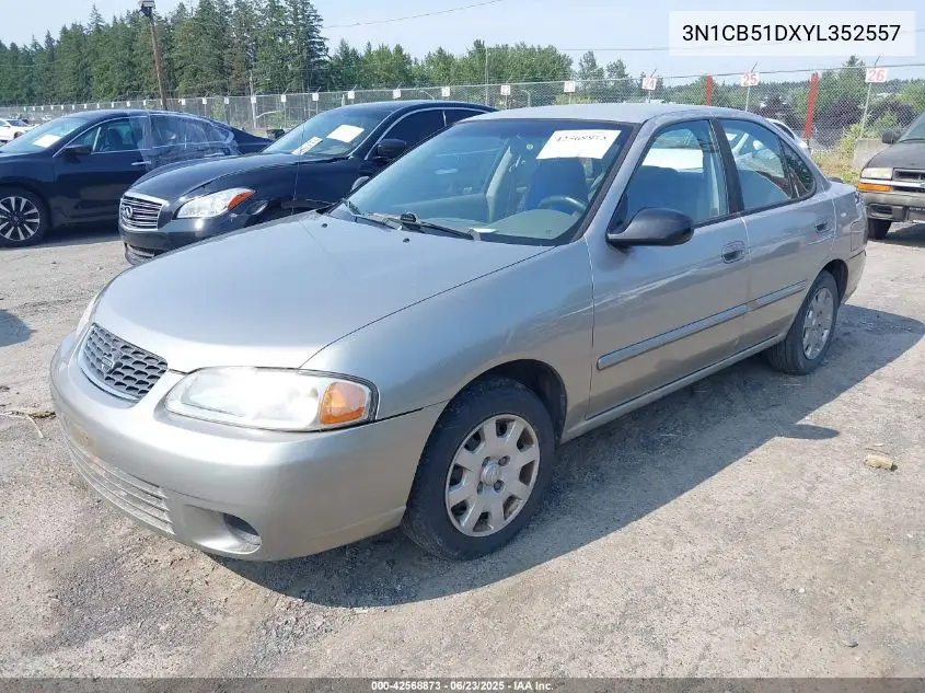 2000 Nissan Sentra Gxe/Xe VIN: 3N1CB51DXYL352557 Lot: 42568873