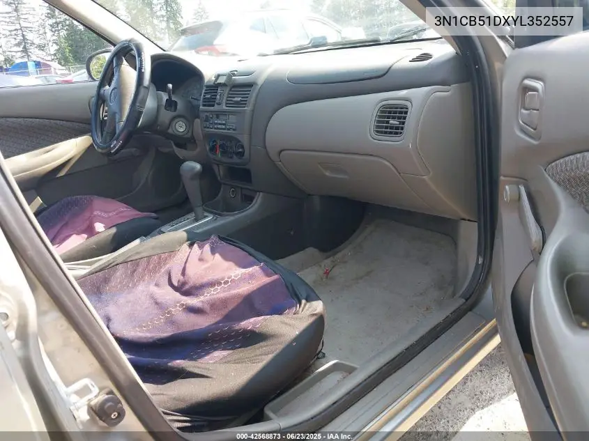 2000 Nissan Sentra Gxe/Xe VIN: 3N1CB51DXYL352557 Lot: 42568873