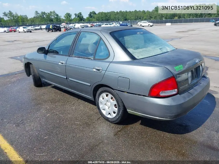 2000 Nissan Sentra Xe/Gxe VIN: 3N1CB51D8YL321095 Lot: 42577419