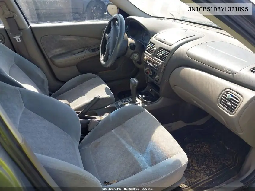 2000 Nissan Sentra Xe/Gxe VIN: 3N1CB51D8YL321095 Lot: 42577419