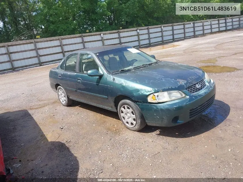 2001 Nissan Sentra Gxe VIN: 3N1CB51D61L483619 Lot: 42244106