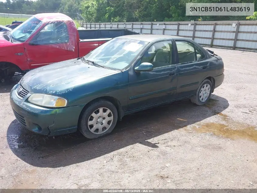 2001 Nissan Sentra Gxe VIN: 3N1CB51D61L483619 Lot: 42244106