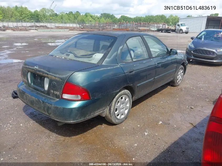 2001 Nissan Sentra Gxe VIN: 3N1CB51D61L483619 Lot: 42244106