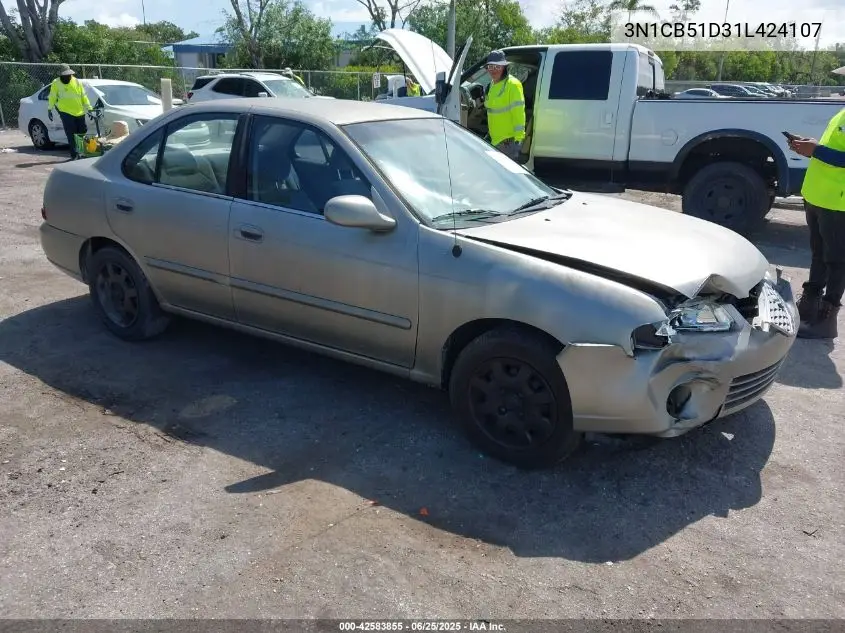 2001 Nissan Sentra Gxe VIN: 3N1CB51D31L424107 Lot: 42583855