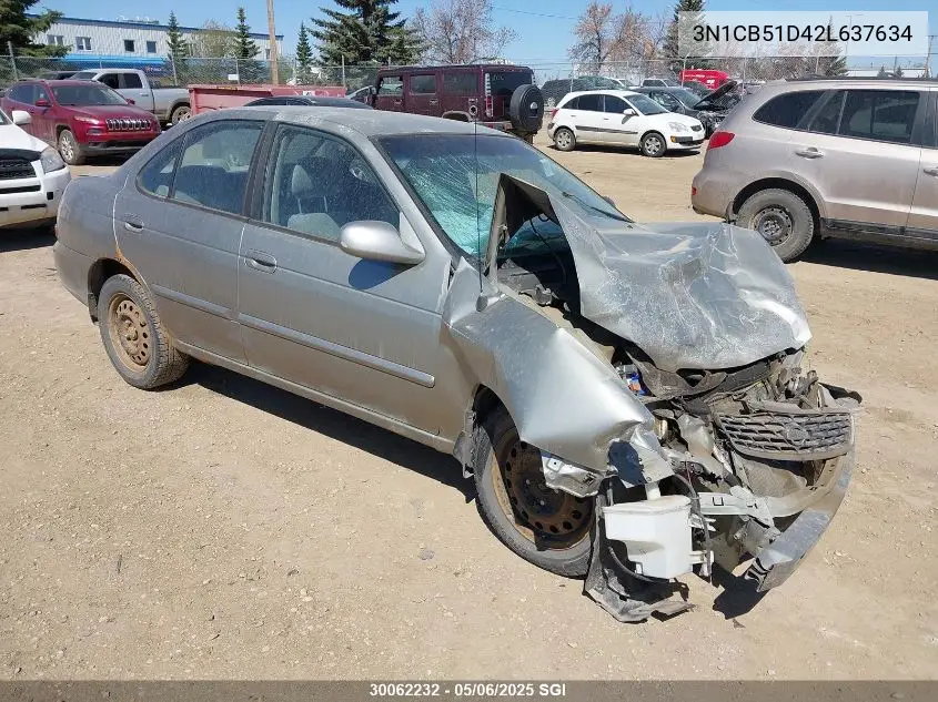 2002 Nissan Sentra Xe/Gxe VIN: 3N1CB51D42L637634 Lot: 30062232