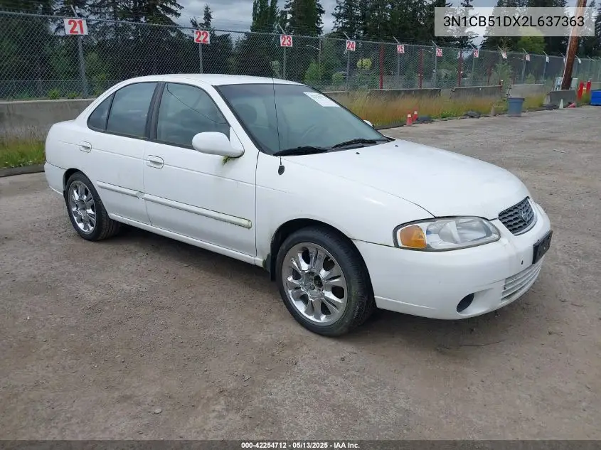 2002 Nissan Sentra Gxe VIN: 3N1CB51DX2L637363 Lot: 42254712
