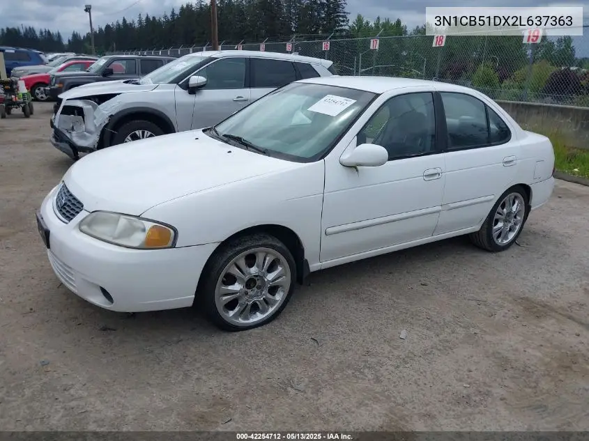 2002 Nissan Sentra Gxe VIN: 3N1CB51DX2L637363 Lot: 42254712