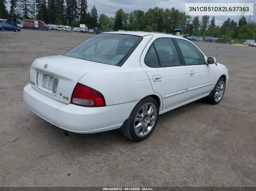 2002 Nissan Sentra Gxe VIN: 3N1CB51DX2L637363 Lot: 42254712