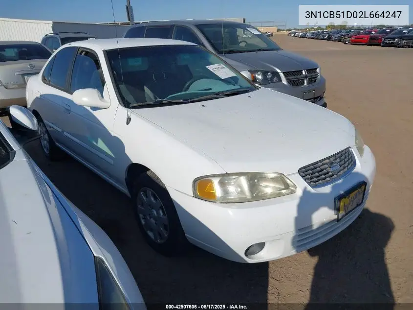 2002 Nissan Sentra Gxe VIN: 3N1CB51D02L664247 Lot: 42507606