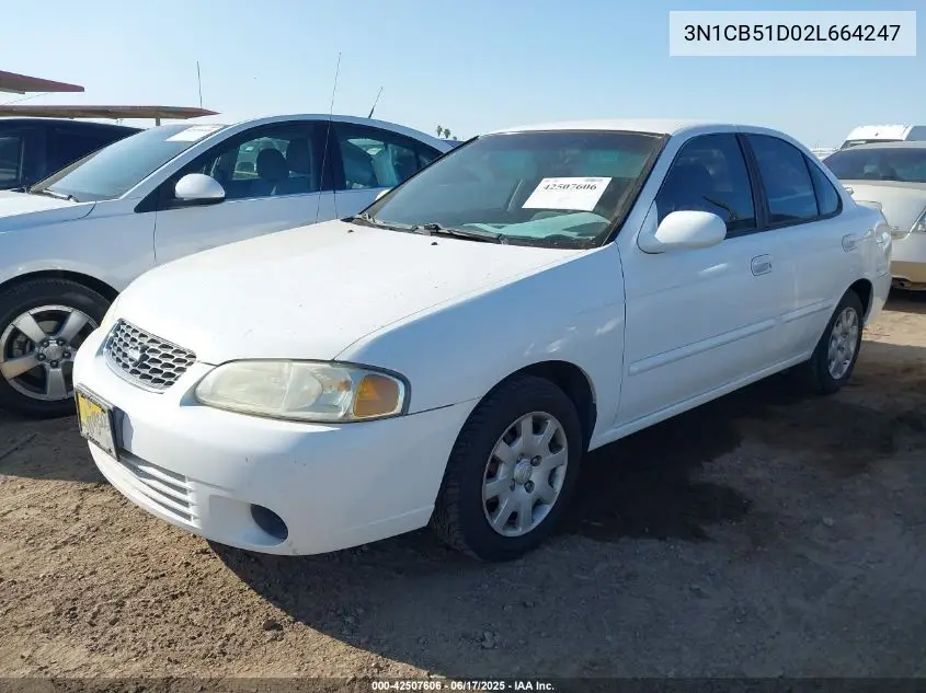 2002 Nissan Sentra Gxe VIN: 3N1CB51D02L664247 Lot: 42507606