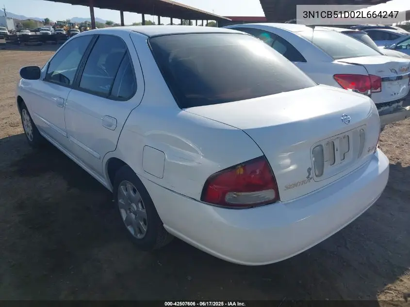 2002 Nissan Sentra Gxe VIN: 3N1CB51D02L664247 Lot: 42507606
