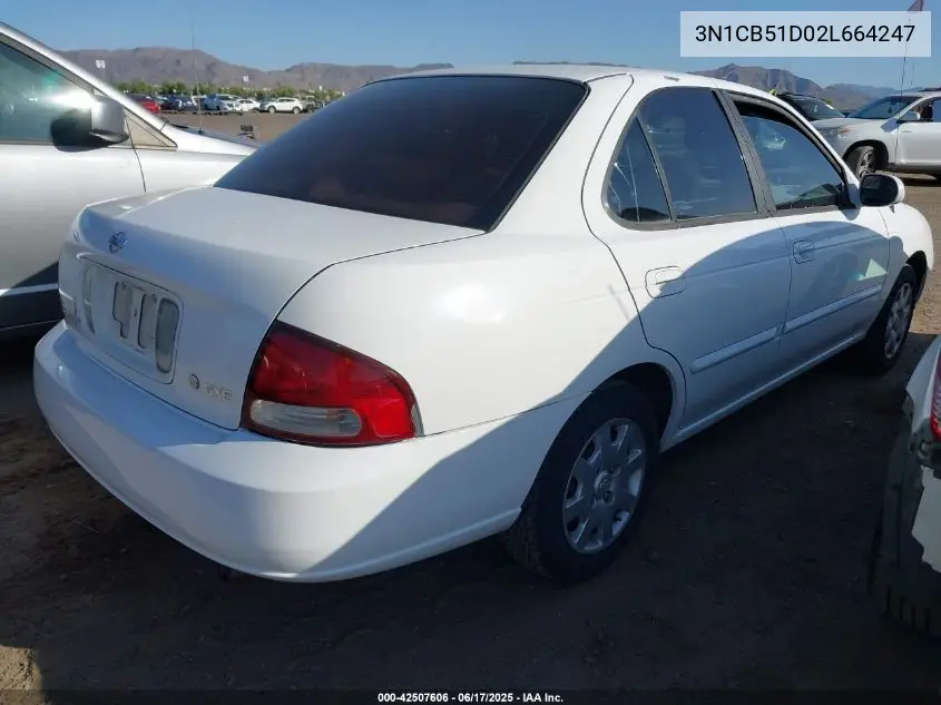2002 Nissan Sentra Gxe VIN: 3N1CB51D02L664247 Lot: 42507606