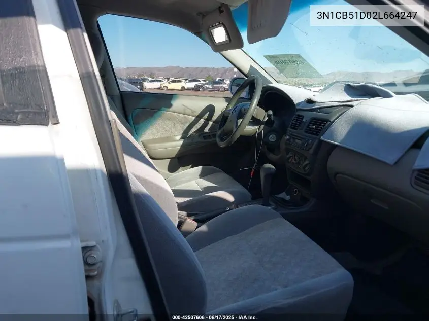 2002 Nissan Sentra Gxe VIN: 3N1CB51D02L664247 Lot: 42507606