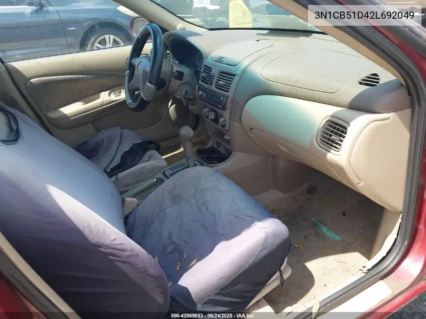 2002 Nissan Sentra Gxe VIN: 3N1CB51D42L692049 Lot: 42569853
