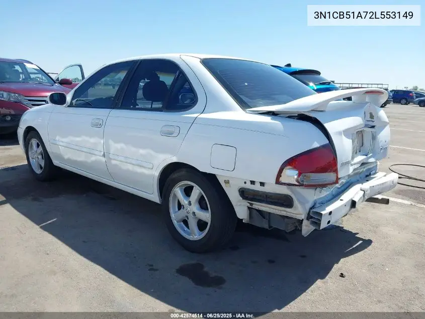 2002 Nissan Sentra Gxe VIN: 3N1CB51A72L553149 Lot: 42574514