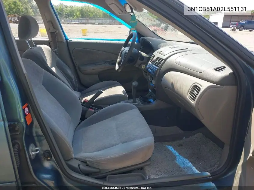 2002 Nissan Sentra Gxe VIN: 3N1CB51A02L551131 Lot: 42644592