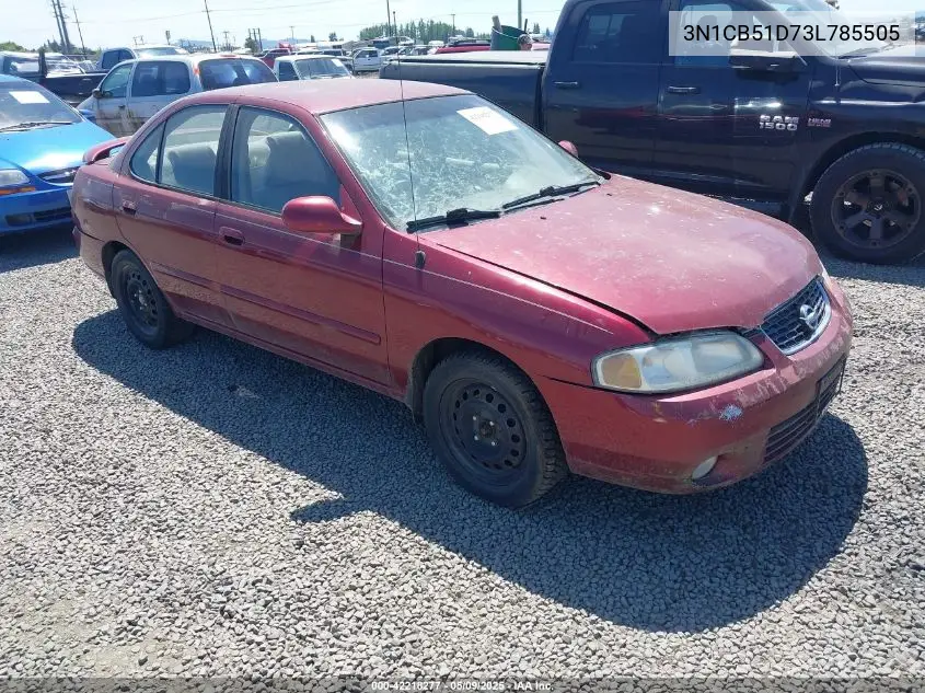2003 Nissan Sentra Xe VIN: 3N1CB51D73L785505 Lot: 42218277