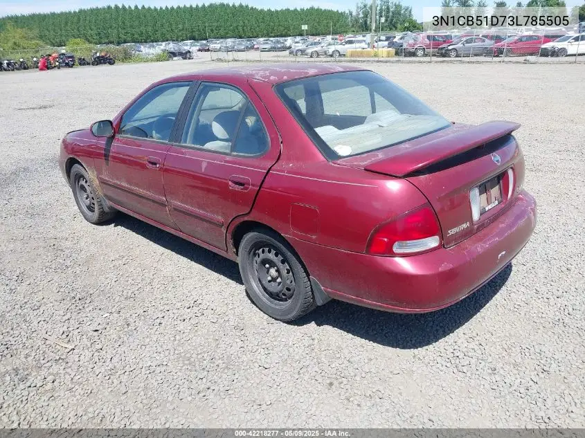 2003 Nissan Sentra Xe VIN: 3N1CB51D73L785505 Lot: 42218277