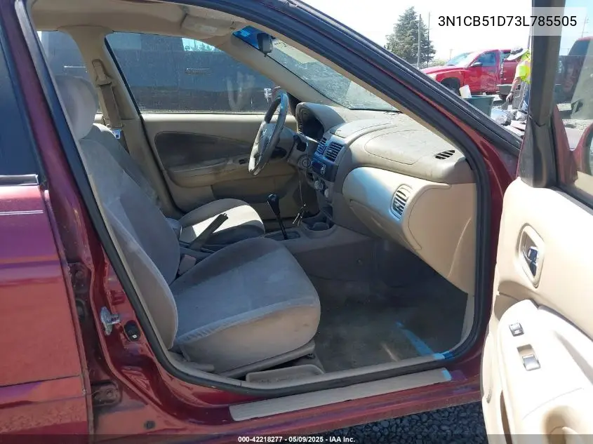 2003 Nissan Sentra Xe VIN: 3N1CB51D73L785505 Lot: 42218277