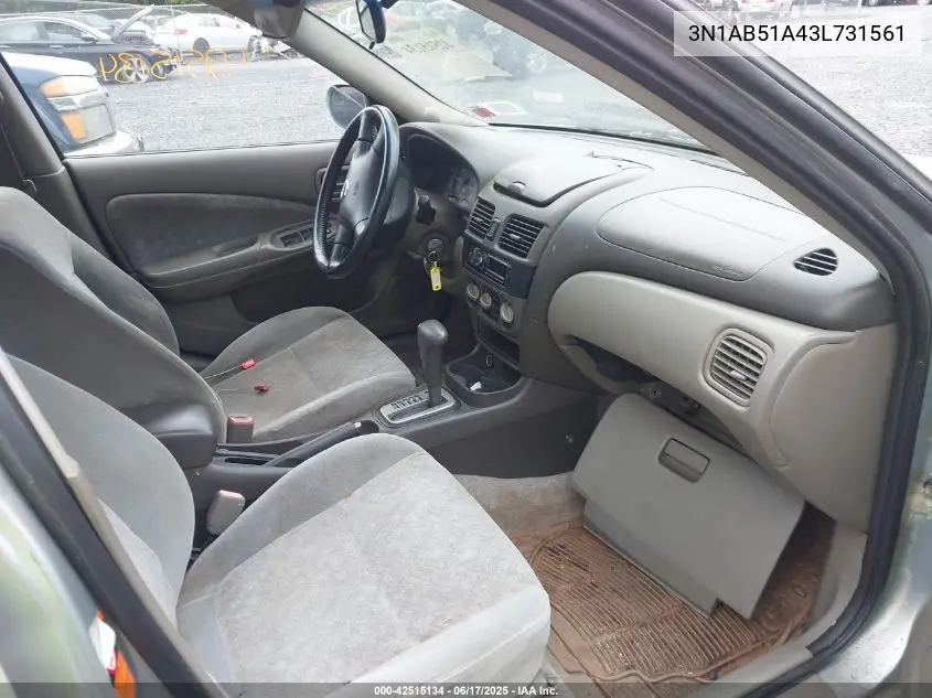 2003 Nissan Sentra Gxe Limited Edition VIN: 3N1AB51A43L731561 Lot: 42515134