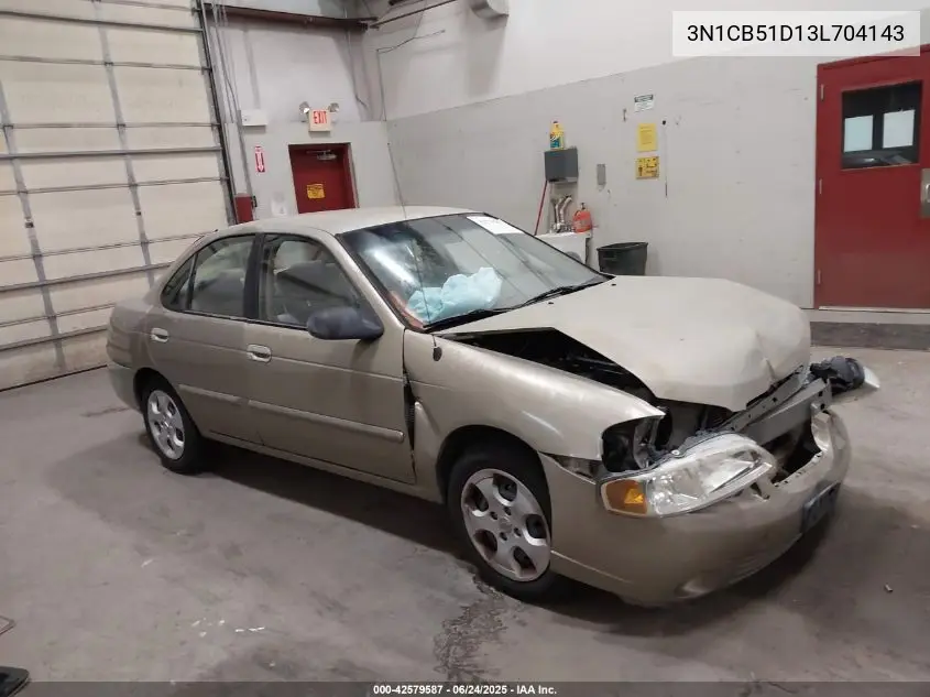 2003 Nissan Sentra Gxe VIN: 3N1CB51D13L704143 Lot: 42579587