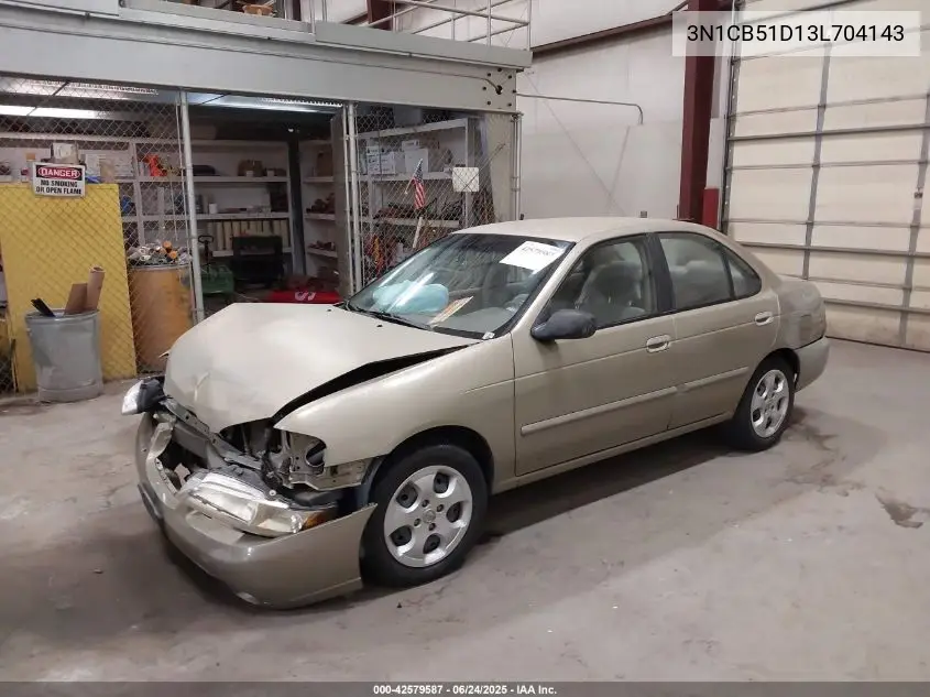 2003 Nissan Sentra Gxe VIN: 3N1CB51D13L704143 Lot: 42579587