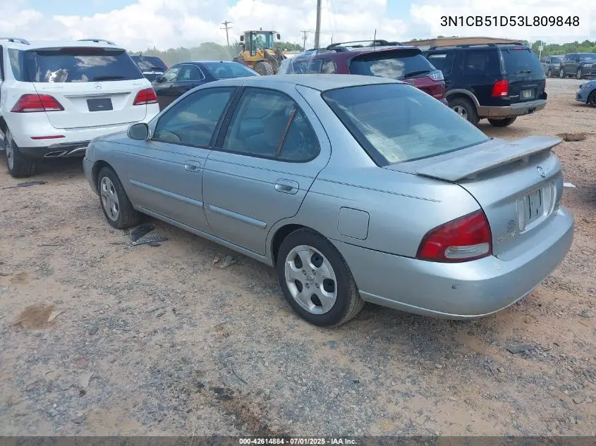 2003 Nissan Sentra Gxe VIN: 3N1CB51D53L809848 Lot: 42614884