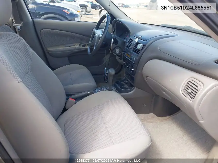 2004 Nissan Sentra 1.8/1.8S VIN: 3N1CB51D24L886551 Lot: 12298377