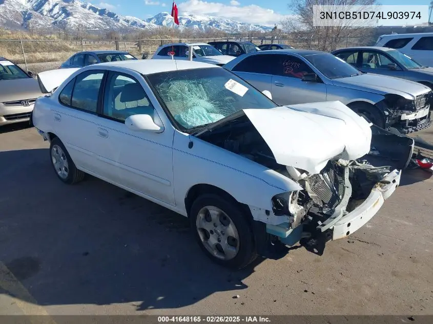 2004 Nissan Sentra 1.8S VIN: 3N1CB51D74L903974 Lot: 41648165