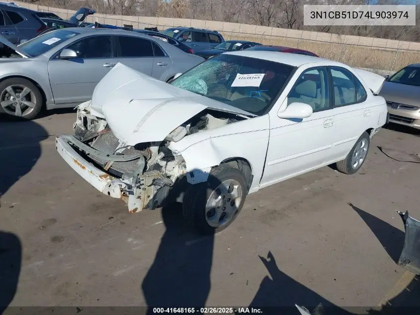 2004 Nissan Sentra 1.8S VIN: 3N1CB51D74L903974 Lot: 41648165