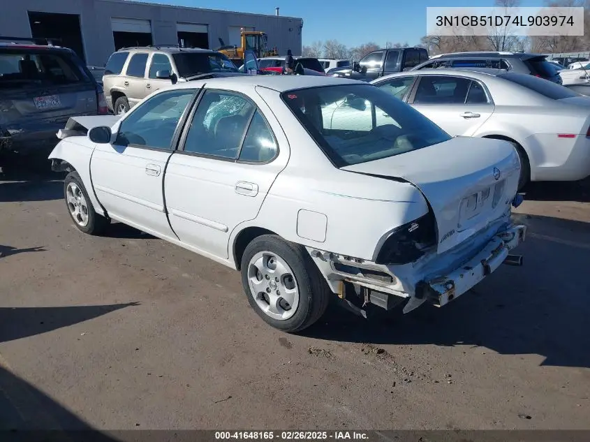 2004 Nissan Sentra 1.8S VIN: 3N1CB51D74L903974 Lot: 41648165