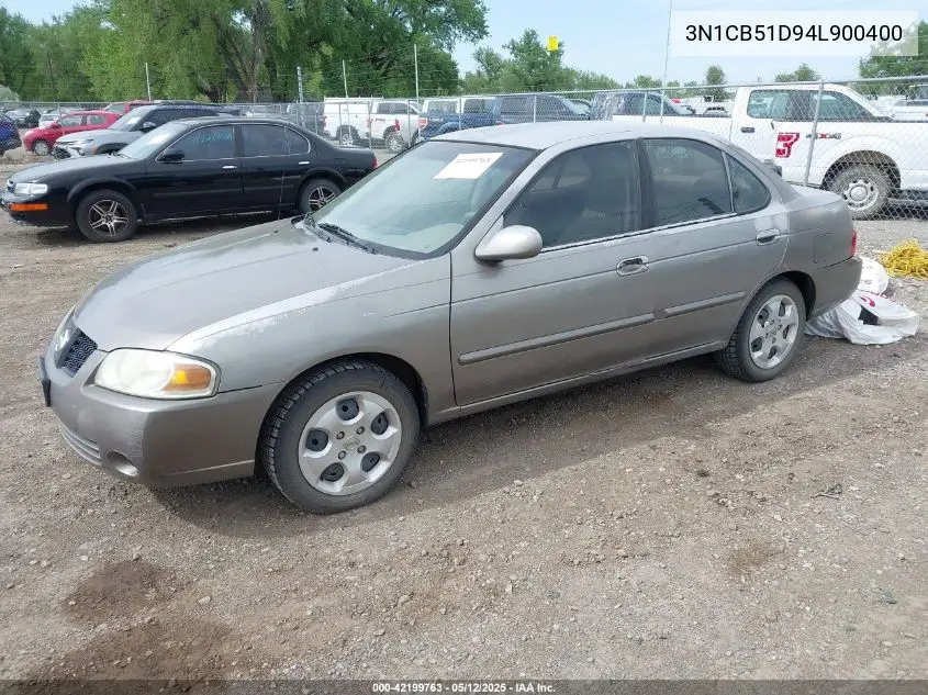 2004 Nissan Sentra 1.8S VIN: 3N1CB51D94L900400 Lot: 42199763