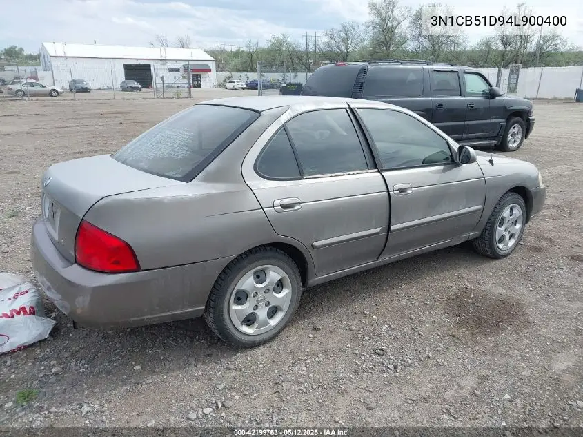 2004 Nissan Sentra 1.8S VIN: 3N1CB51D94L900400 Lot: 42199763