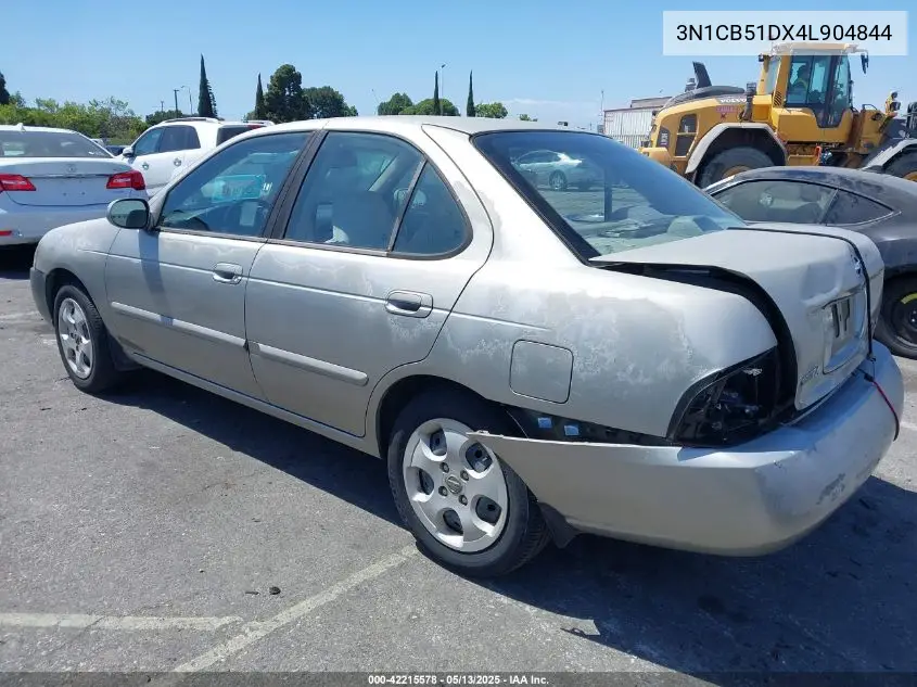 2004 Nissan Sentra 1.8S VIN: 3N1CB51DX4L904844 Lot: 42215578