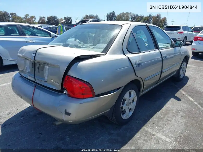 2004 Nissan Sentra 1.8S VIN: 3N1CB51DX4L904844 Lot: 42215578