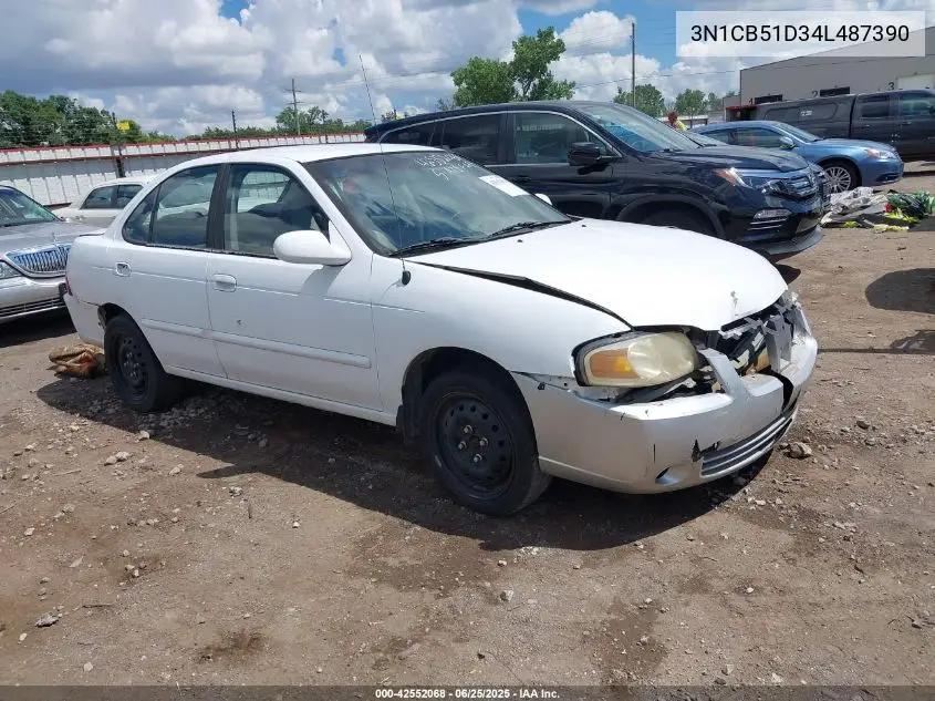 2004 Nissan Sentra 1.8S VIN: 3N1CB51D34L487390 Lot: 42552068