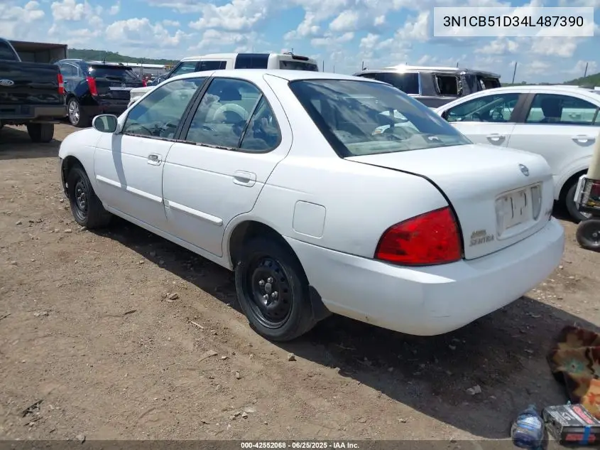 2004 Nissan Sentra 1.8S VIN: 3N1CB51D34L487390 Lot: 42552068