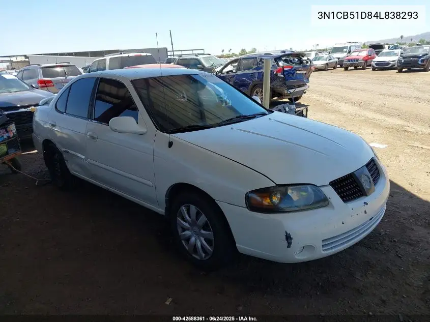 2004 Nissan Sentra 1.8S VIN: 3N1CB51D84L838293 Lot: 42588361