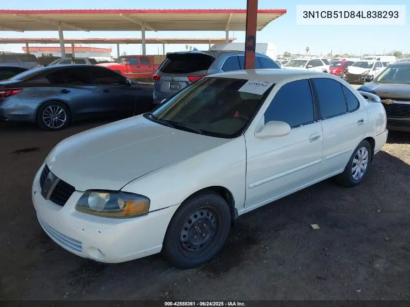 2004 Nissan Sentra 1.8S VIN: 3N1CB51D84L838293 Lot: 42588361