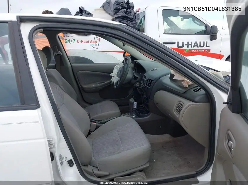 2004 Nissan Sentra 1.8 (50 State) Ulev (A4) VIN: 3N1CB51D04L831385 Lot: 42592250