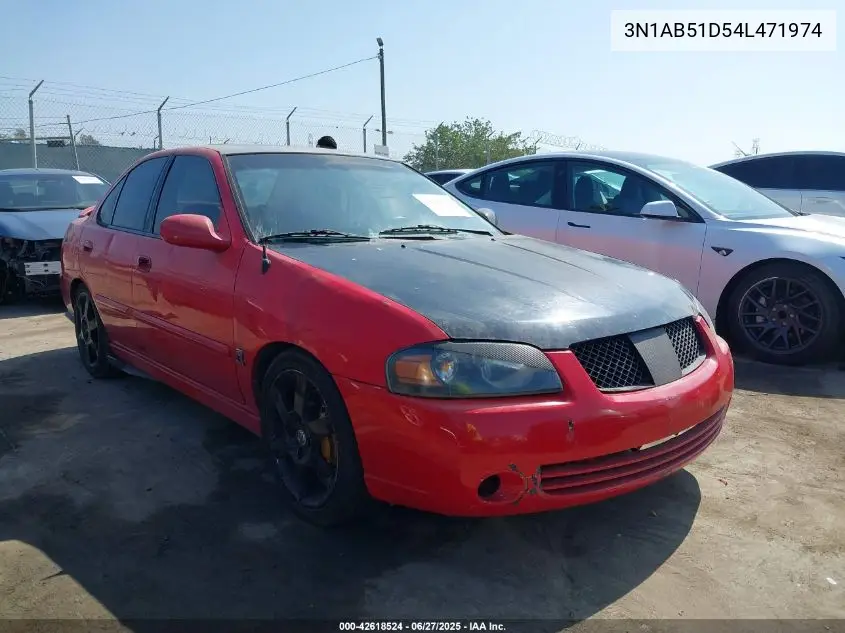 2004 Nissan Sentra Se-R Spec V VIN: 3N1AB51D54L471974 Lot: 42618524