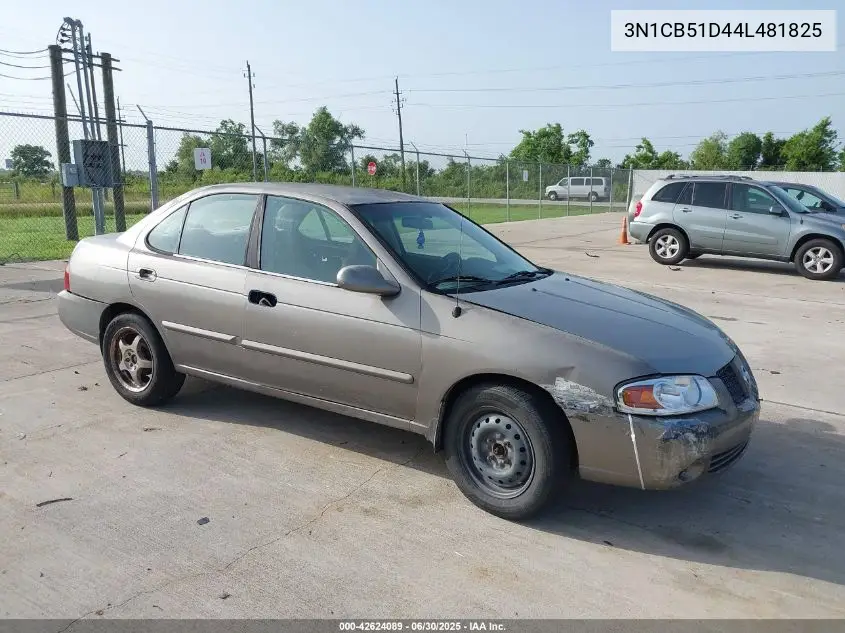 2004 Nissan Sentra 1.8S VIN: 3N1CB51D44L481825 Lot: 42624089