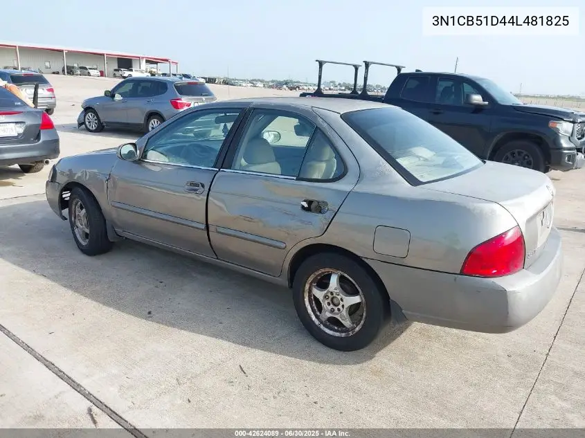 2004 Nissan Sentra 1.8S VIN: 3N1CB51D44L481825 Lot: 42624089