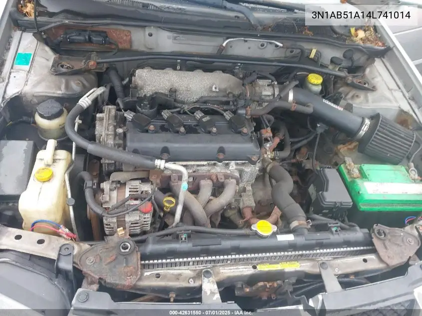 2004 Nissan Sentra 2.5S VIN: 3N1AB51A14L741014 Lot: 42631550