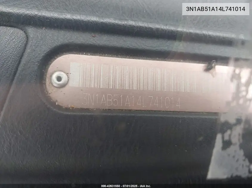 2004 Nissan Sentra 2.5S VIN: 3N1AB51A14L741014 Lot: 42631550
