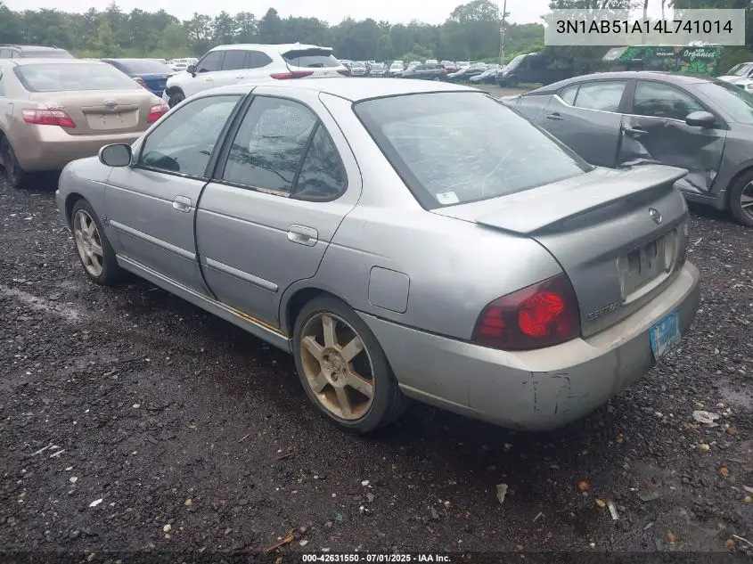 2004 Nissan Sentra 2.5S VIN: 3N1AB51A14L741014 Lot: 42631550