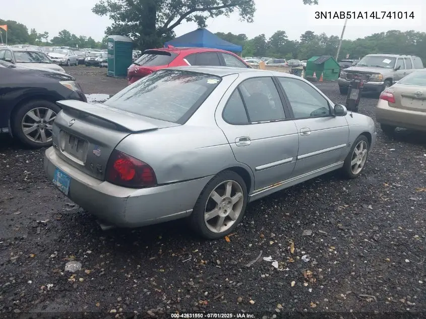 2004 Nissan Sentra 2.5S VIN: 3N1AB51A14L741014 Lot: 42631550