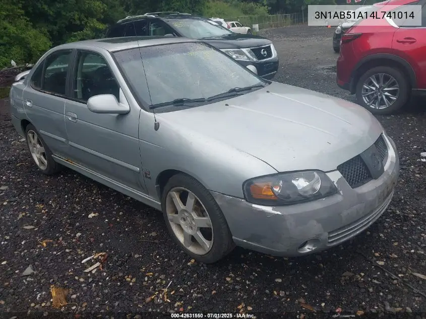 2004 Nissan Sentra 2.5S VIN: 3N1AB51A14L741014 Lot: 42631550