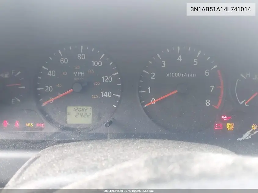 2004 Nissan Sentra 2.5S VIN: 3N1AB51A14L741014 Lot: 42631550