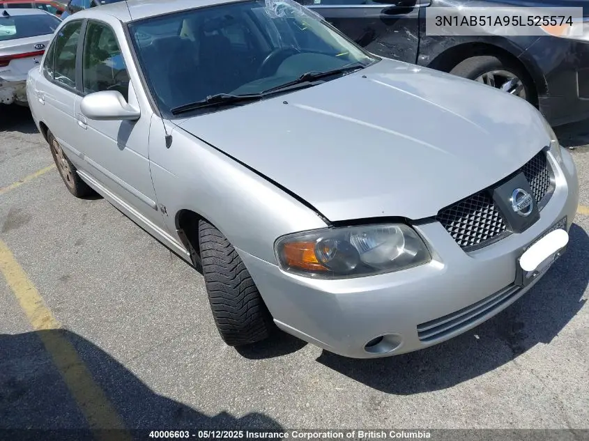 2005 Nissan Sentra Se-R Spec V VIN: 3N1AB51A95L525574 Lot: 40006603